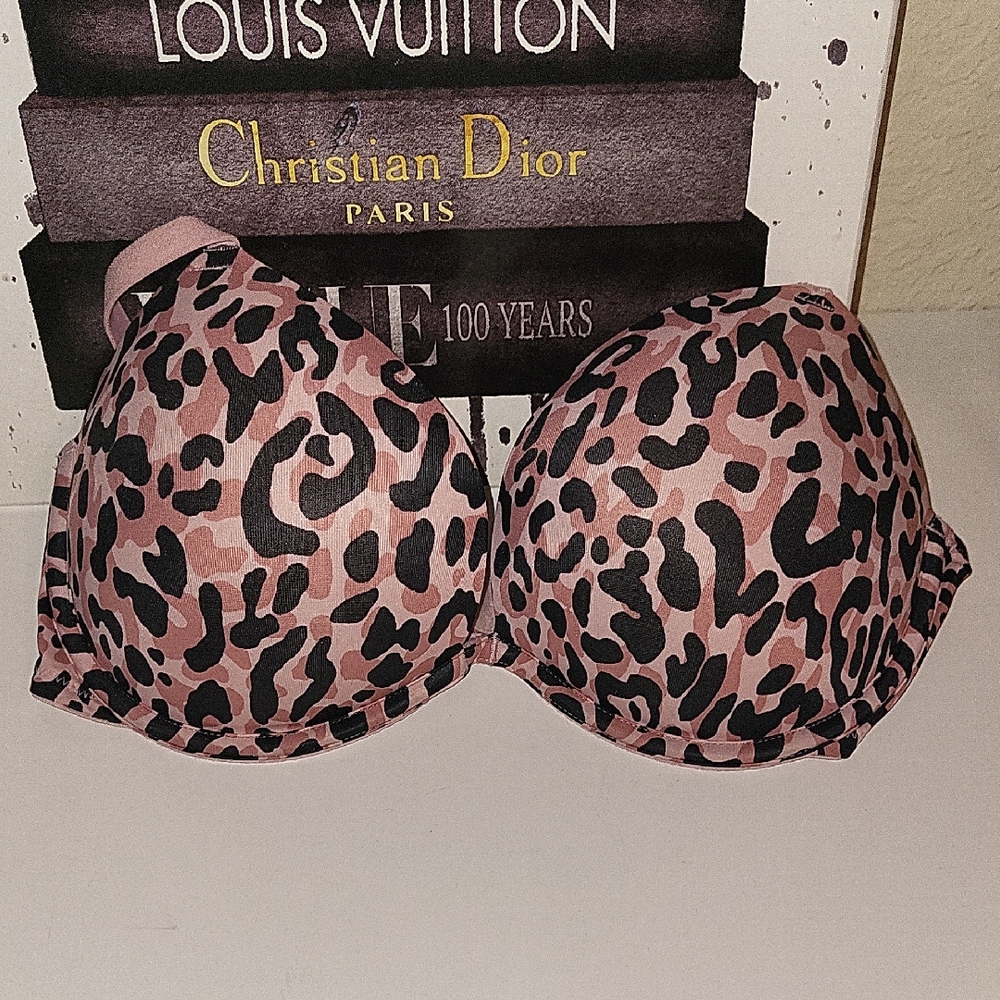 PINK Victoria's Secret Animal Print, Pink and Black Bra